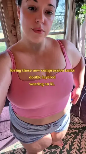 still slowly figuring out how to dress this new body shape - but I'm loving these cropped compression tanks/bras  #compressionshirt #tanktops #womensfashion