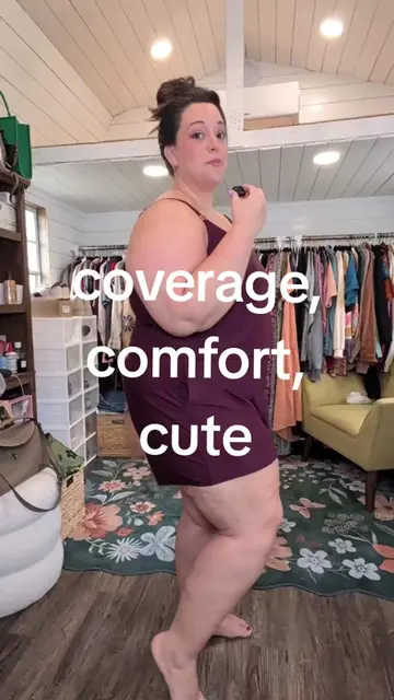 the ultimate comfy swimsuit for plus size women #plussizefashion #plussizeswimsuit #momswimsuit #plussizeedition