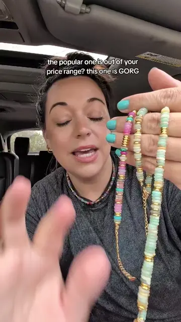 love this rainbow glass bead necklace bracelet set!  #affordablejewelry