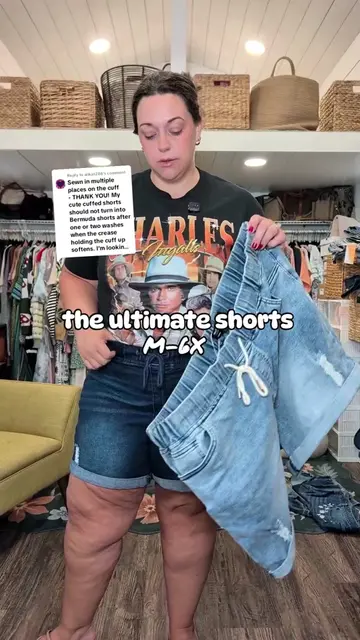 Replying to @alikat288 SEWN CUFFS ON THESE SHORTS #dealsforyoudays #plussizefashion