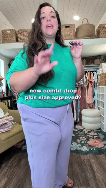 is the new comfort drop plus size approved? I'm absolutely loving these waffle weave pants!  #dealsforyoudays #plussizefashion #comfrtclothing