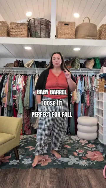 baby barrel style flowy pants #plussizefashion