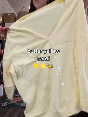 adorable little basic cardigan in butter yellow 🟡🟡💛💛  #plussizefashion