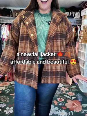 a new fall coat has me ready for s'mores and a bonfire #plussizeootd #fallinspo #fallfashion