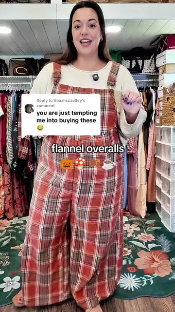Replying to @tina.mccaulley I mean, maaaaybe 😂🍄🍂☕ #plussizefashion #plussizecommunity #bloomchicoveralls #overalls