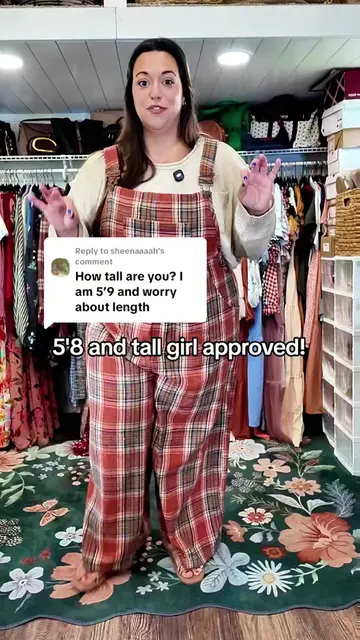 Replying to @sheenaaaah great question! I'm 5'8 and change and they fit great #overalls #plussizecommunity #bloomchicoveralls #plussizefashion