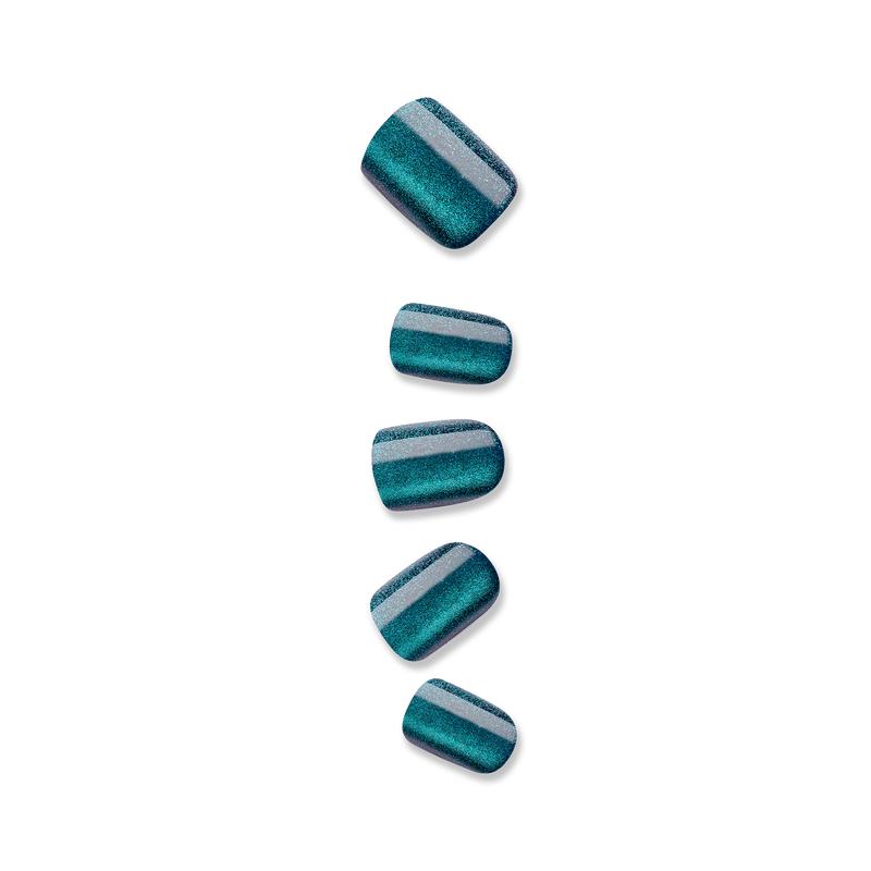colorFX by Impress No Glue Fake Press On Nails - Better Things | Solid, Green, Short, Squoval, Manicure