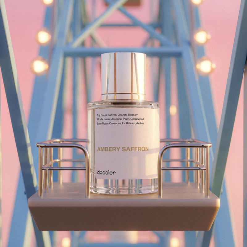 Ambery Saffron, Dossier, Unisex Perfume, Eau de Parfum, 50ml-100ml-150ml, Saffron, Oakmoss, Jasmine, Plum, Cedarwood