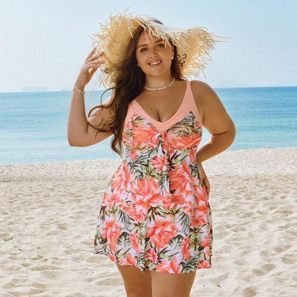 【12 28W】Hanna Nikole Women's Two Piece Swim Dress Plus Size Tummy Control Tankinis Swimdress Floral Printed Swimwear Swimsuits with Boyshort #DealsForYouDays #SummerWins #thememorialdays