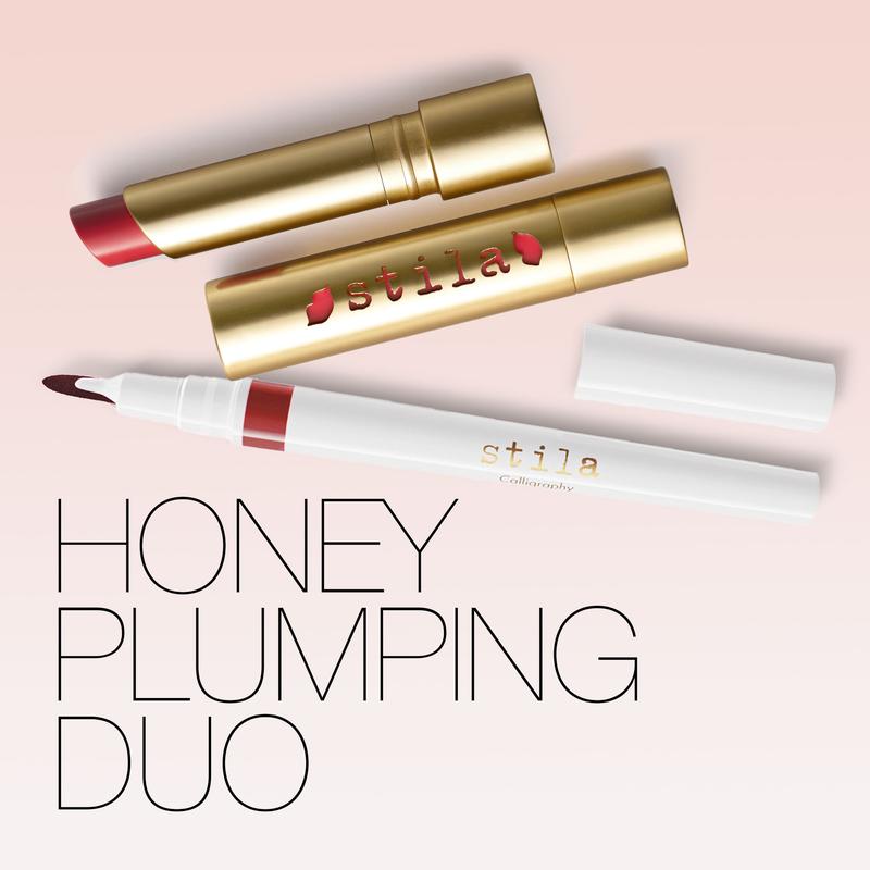 Stila Honey Plumping Duo - Heaven's Dew Honey Glow Balm + Stila Calligraphy Lip Stain