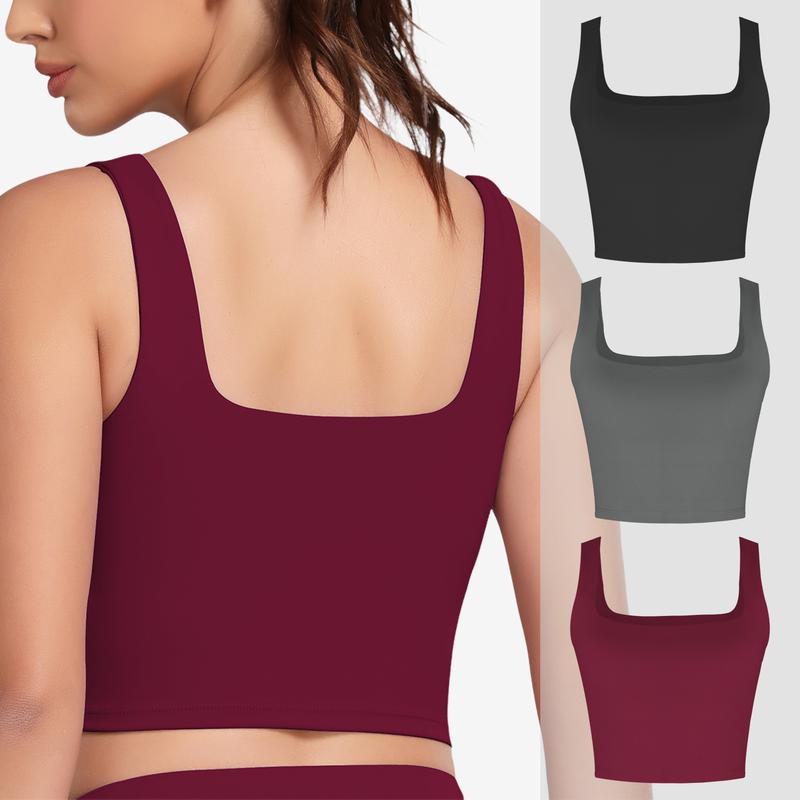 3-Pack Women’s Sports Yoga Bra Tops – High-Stretch Tank Top Athletic Tops for Running and Workouts, Summer