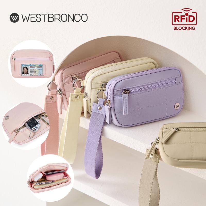WESTBRONCO RFID Puffer Wristlet Summer Trendy eco Friendly Wallet for Women Mom with ID Pocket Fashion Purse Card Holder Phone RFID Blocking Pouch Compact Daily Use Gift for her Summerwins DealsForYouDays