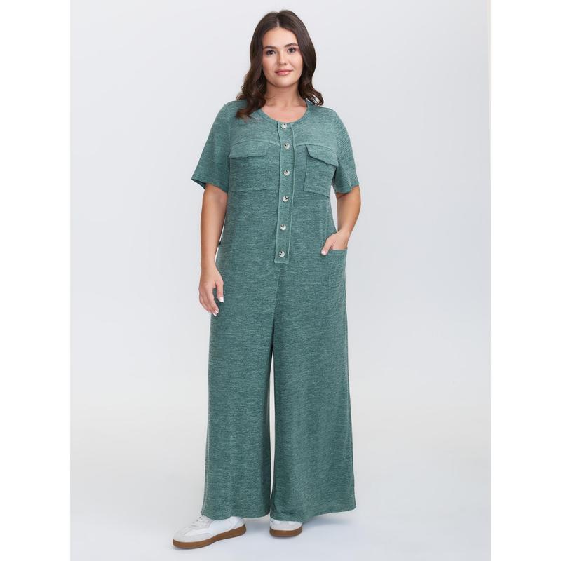 BloomChic Button Placket Jumpsuit (Plus)