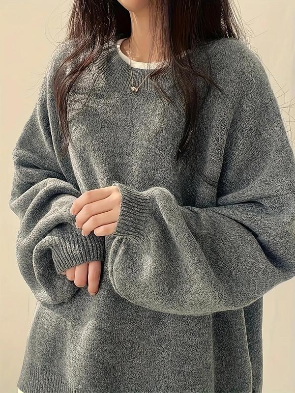 Plus-Size Split Hem Sweater