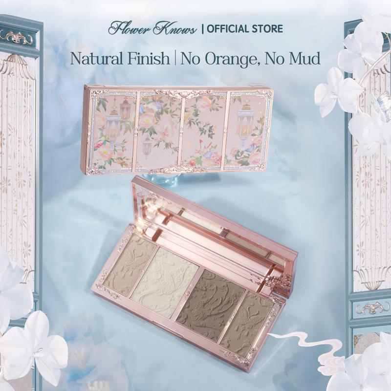 Flower Knows Butterfly Cloud Collar Embossed Highlight & Contour Palette, Made for Cool Shades, Natural Facial Contouring Makeup Palette, Long Lasting Buildable Concealer Powder, Beauty Cosmetics, #summerwins, #DealsForYouDays