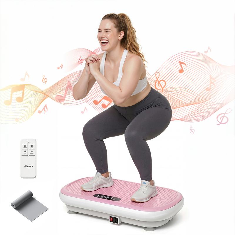 Merach High-Power Vibration Plate Exercise Machine,440lbs Weight Capacity, Bluetooth Remote Control, 4 Workout Modes for Home Gym Fitness Equipment Summervibes