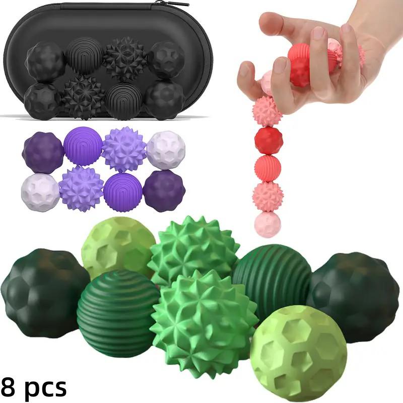 Silicone Magnetic Fidget Ball Set, 8pcs/set Fidget Relaxation Toys with Elastic Texture & Assorted Colors, Stress Relief Toys for Adults & Teens, Sensory Bundle, Stress Relief Fidgeting, Stress Relief Gadgets, Stress Relief Tools, Sensory Stress Reliever