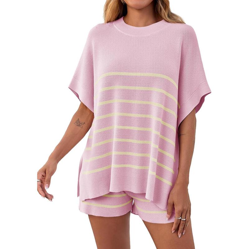 Imily Bela Striped Batwing Set (Plus)
