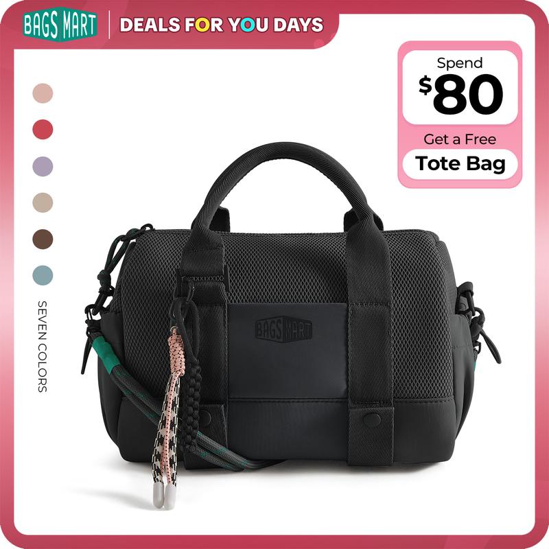 BAGSMART Reiki Mini Gym Compact Duffle Bag (9.84" x 5.9" x 6.69") 5.5L Capacity, Waterproof PVC Pocket, Adjustable Bottom Straps, Elastic side pockets, Ideal for Gym & Daily Use Memorial Day DealsForYouDays&Spotlight Day summerwins