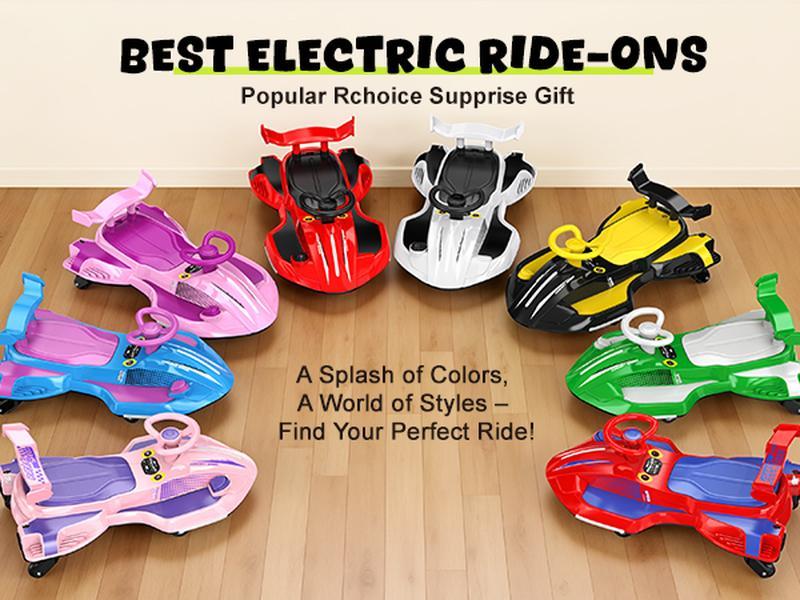 【Akeleo】12V Electric Wiggle Car with Pedal, 2 in 1 Wiggle Car Ride On Toys for Kids Ages 3 and Up, Anti-Rollover Flashing Wheels, Bluetooth, Music2,Halloween&Christmas gifts,Devil Drift Car,whiteelephantgift