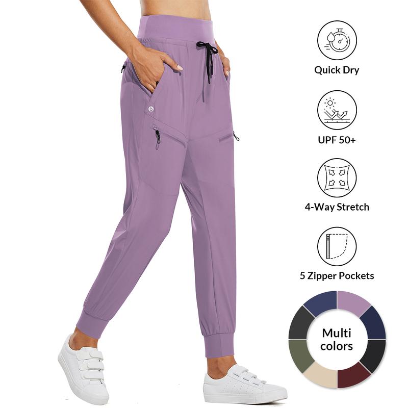 baleaf Women 25.5"/28" Joggers 5 Zipper Pockets Lightweight Quick Dry Hiking Pants High Waist Travel Athletic UPF50+ Gym Outfits Lounge Home Scrub Pants #SummerVibes