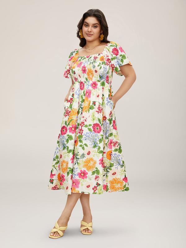 BloomChic Ruched Midi Dress (X-6X)