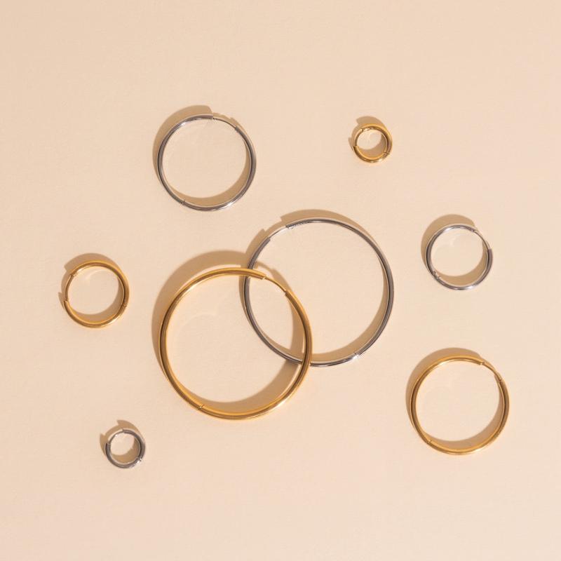 Circle Rounded Huggie Hoop Earrings