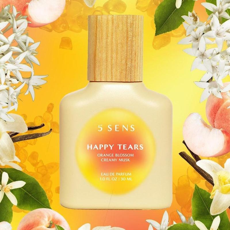 5 SENS Happy Tears Eau de Parfum 30mL | Vanilla Perfume for Women | Jasmine & Orange Blossom | Long-Lasting Clean Vegan Fragrance Floral Honeysuckle Floral Gourmand