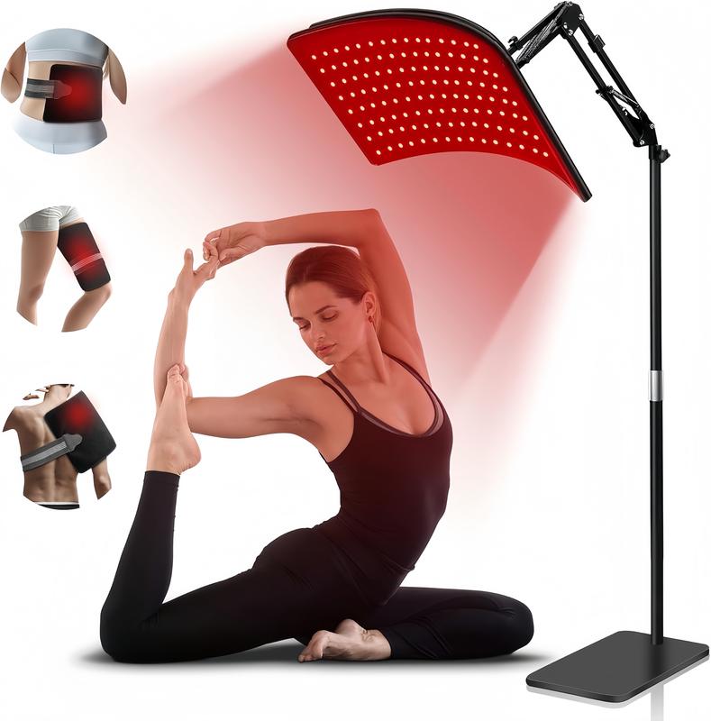 INTEO Red Light Therapy Device with Detachable Panel & Stand, 120 LEDs (660nm & 850nm), Adjustable Timer & Power Levels, for Face, Back & Full Body, Muscle Recovery, Pain Relief, Circulation & Sleep Improvement Healthy Alternative