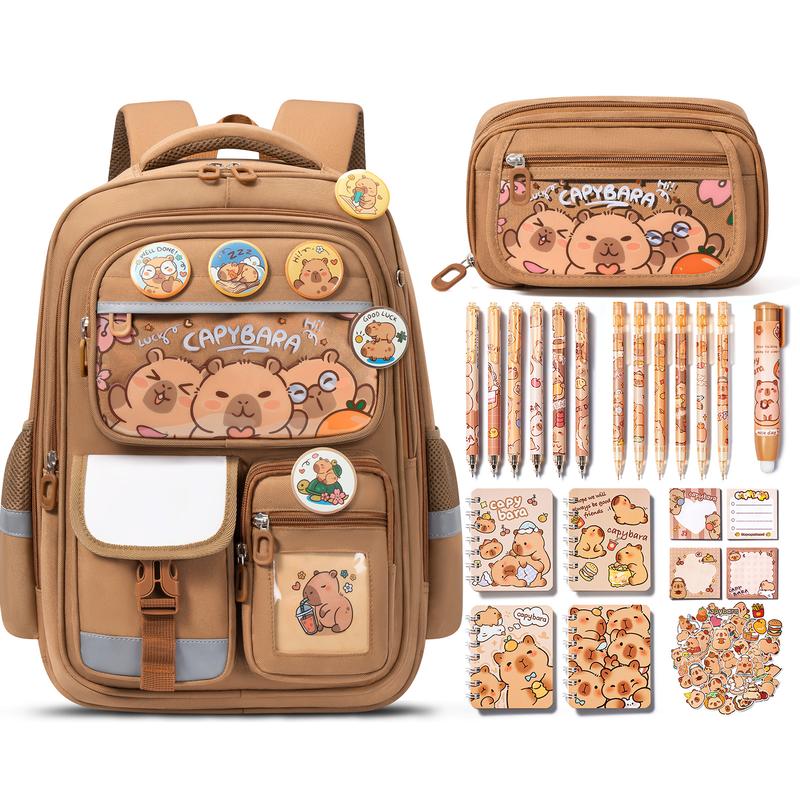 Fimibuke 3PCS Waterproof Backpack Set – Includes School Bag, Lunch Box & Pencil Case, Lightweight, Easter Gifts School Backpack Book Bag for Back-to-School Students