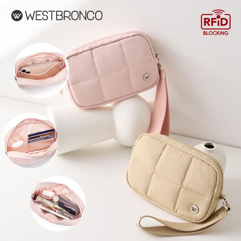 WESTBRONCO Bubble Makeup Pouch Chic Puffer RFID Wristlet Wallet for Women Travel Cosmetic Organizer for Mom, Ourdoor Waterproof Phone Wallet for Girls Gift for her Summer Tendy Purse DealsForYouDay