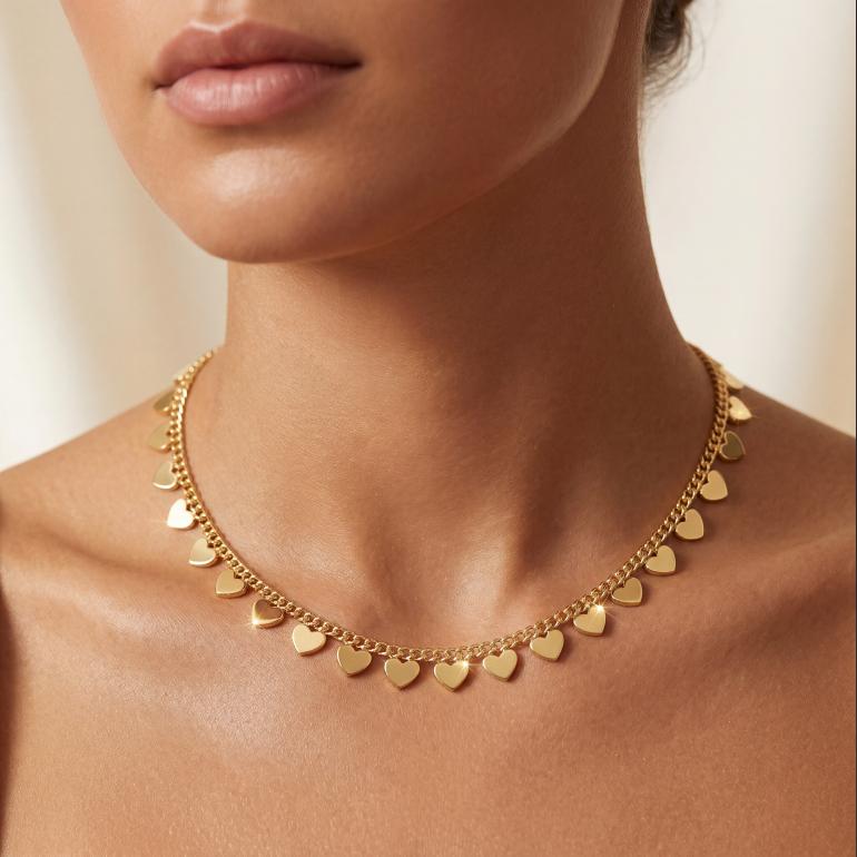 Dainty Gold Heart Pendant Necklace