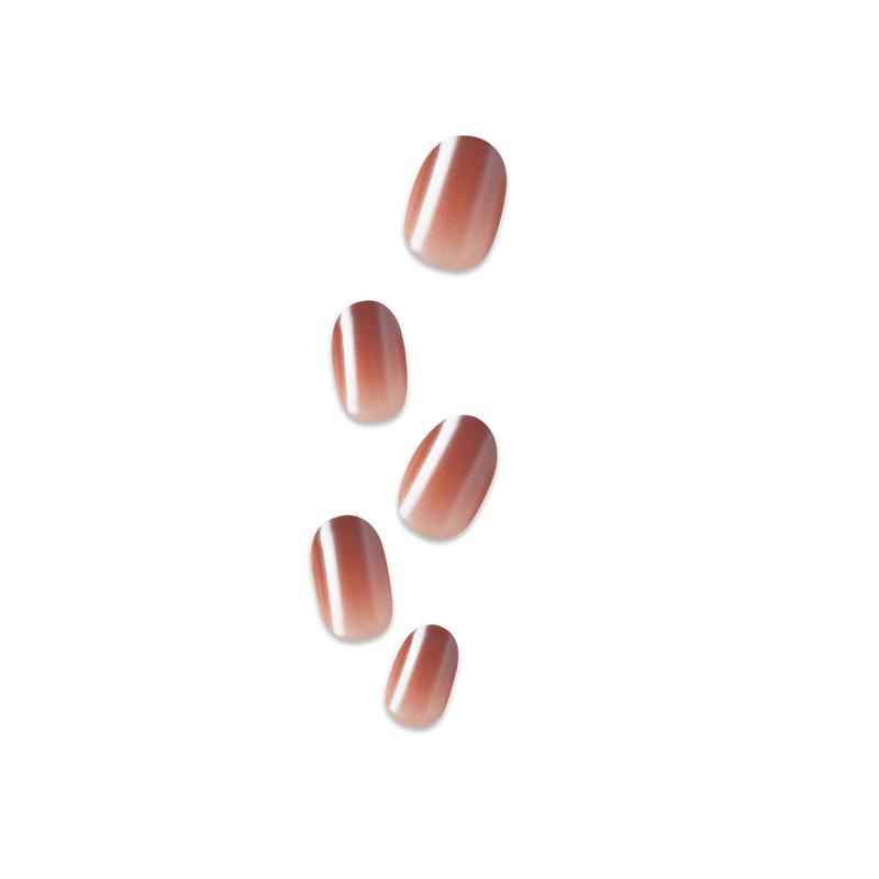 colorFX by Impress No Glue Fake Press On Nails - Blissful Radiance | Solid, Brown, Short, Oval, Manicure