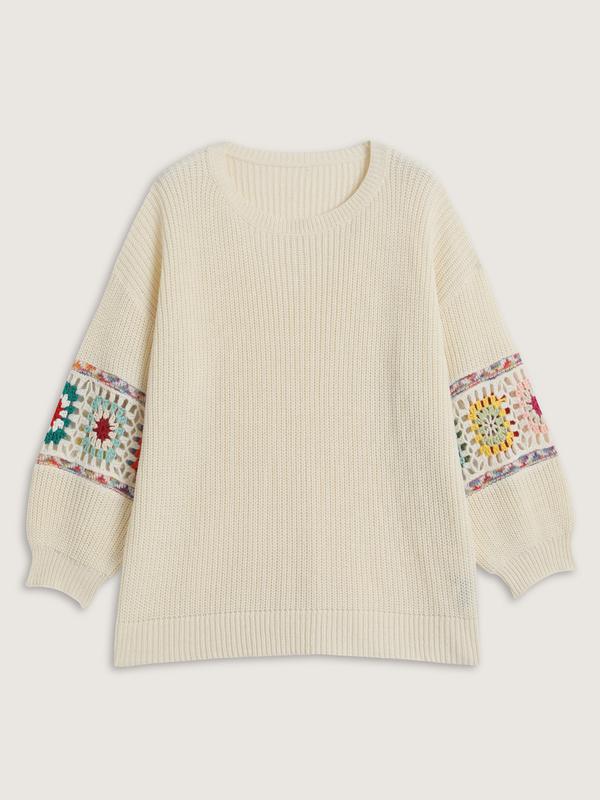 BloomChic Crew Neck Knit Pullover