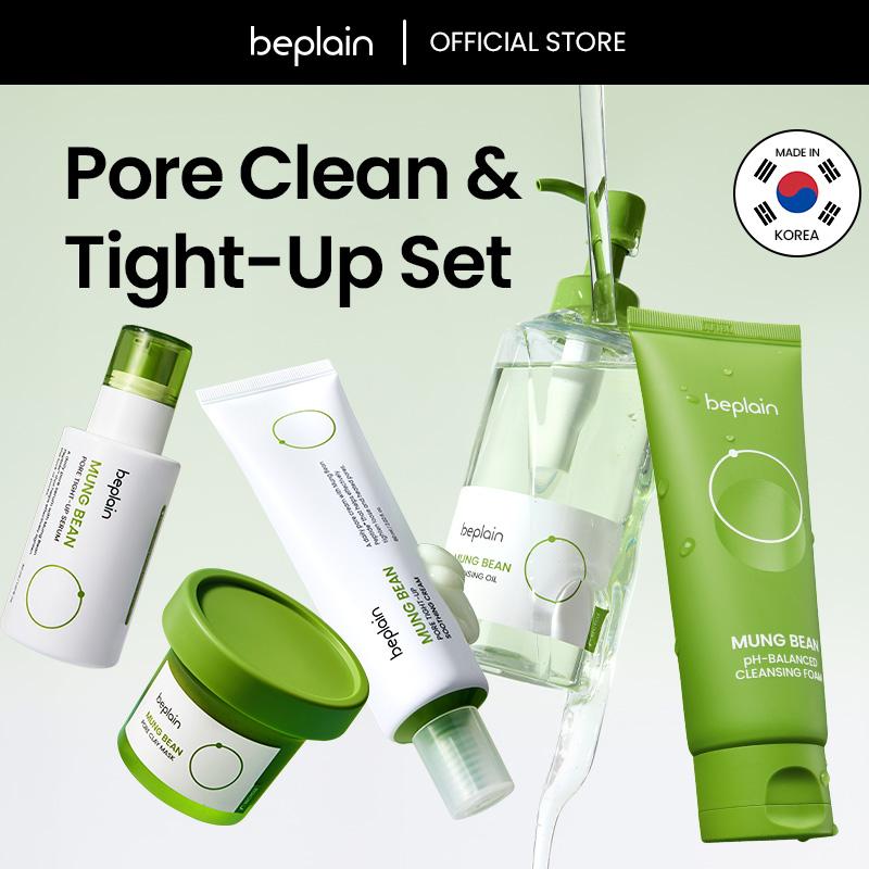 Mung Bean Hydrating & Detoxifying Skin 5PC Set: Cleansing Oil, Cleansing Foam, Clay Mask, Facial Serum & Moisturizing Cream