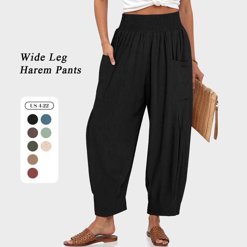 TARSE Boho Linen Wide-Leg Pants