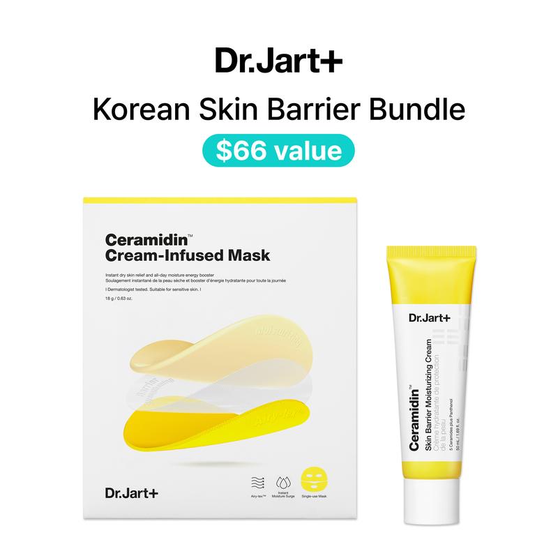 Dr.Jart+ Korean Skin Barrier Set | Full Size Bestselling Ceramide Cream | Daily Cream for Normal to Dry Skin | Korean Moisturizer Cream and Face Mask