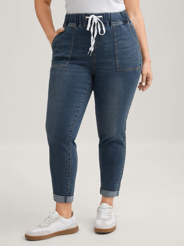 BloomChic Denim Joggers (Plus)