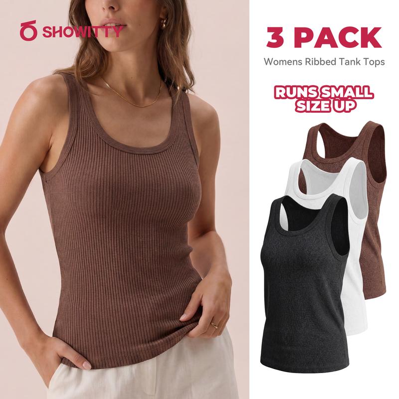 SHOWITTY Ribbed Tanks (3-Pack, Plus)