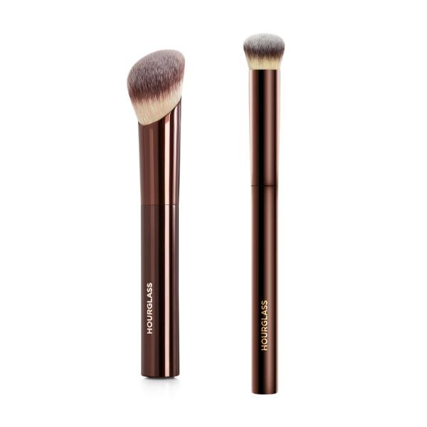 Hourglass 2-Piece Makeup Brush Bundle - Professional Makeup Blending Tool, Seamless Foundation Applicator, Vanish Brush 21 for Concealer, Face Cosmetic Accessories, Makeup Blending Brush