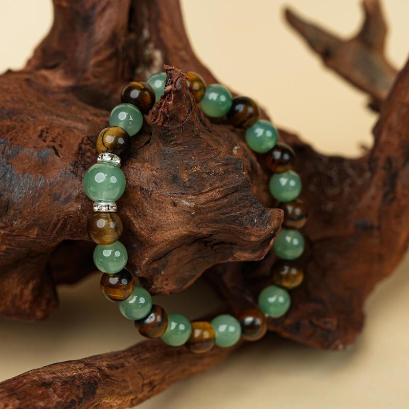 LUMAWU 8mm Wood Element Beaded Bracelet | Vital Growth & Fresh Flow Energy Gift