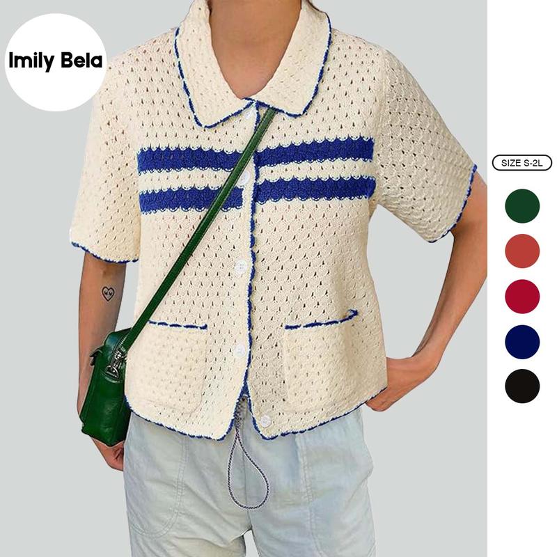 Imily Bela Striped Knit Cardigan