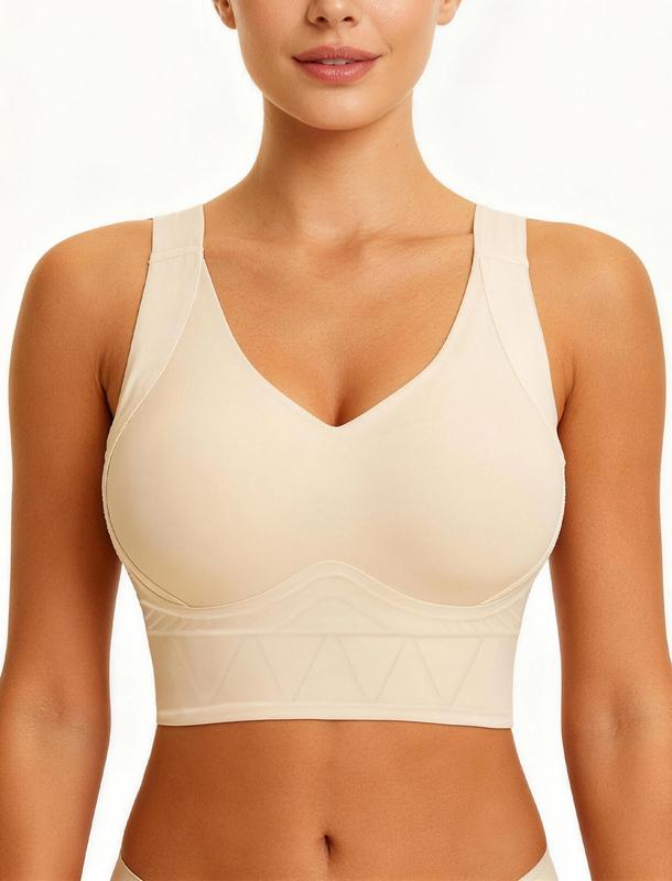 Soft Intention Plus Size Back Fat Smoothing Jelly Bra,  Everyday, Seamless, Push Up
