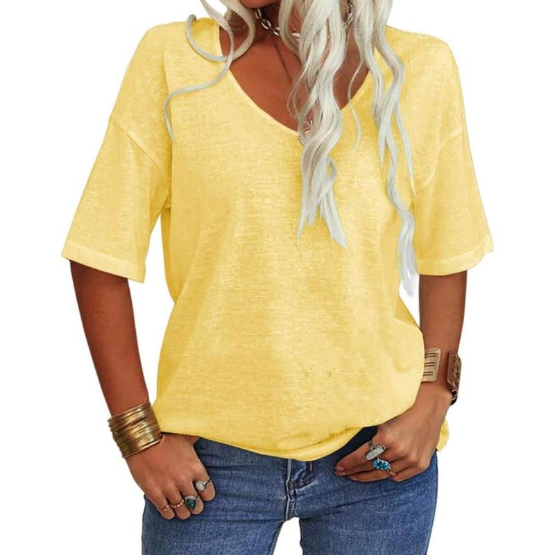 Imily Bela V-Neck Half-Sleeve Top (Plus)