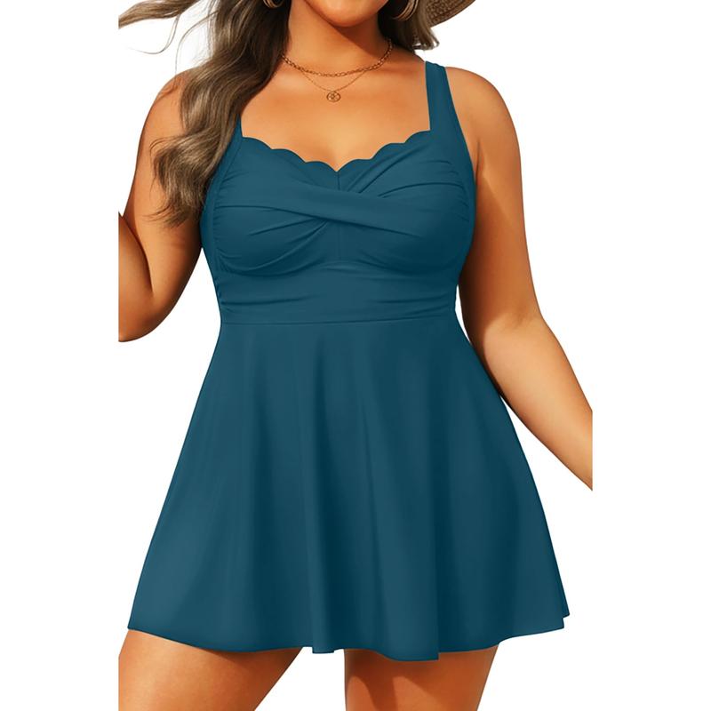 Aqua Eve Plus Size Swim Dress - Two Piece Tankini Tummy Control Bathing Suit with Shorts 2026 Swimsuit  SwimWeek  summervibes