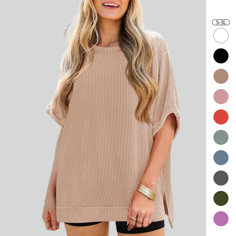 Imily Bela Ribbed Oversized Tee (Plus)