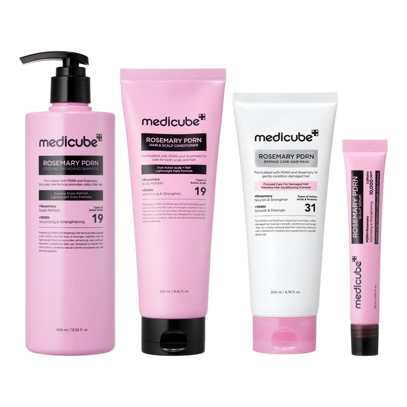 [NEW] [medicube] Rosemary PDRN Scalp-to-Hair Strengthening Set | Includes Shampoo, Conditioner, Hair Mask, Scalp Serum | Hair Thinning Care Set for Dry & Oily, Damaged, Frizzy Hair, Oily Flaky-looking Scalp | Korea Hair Care