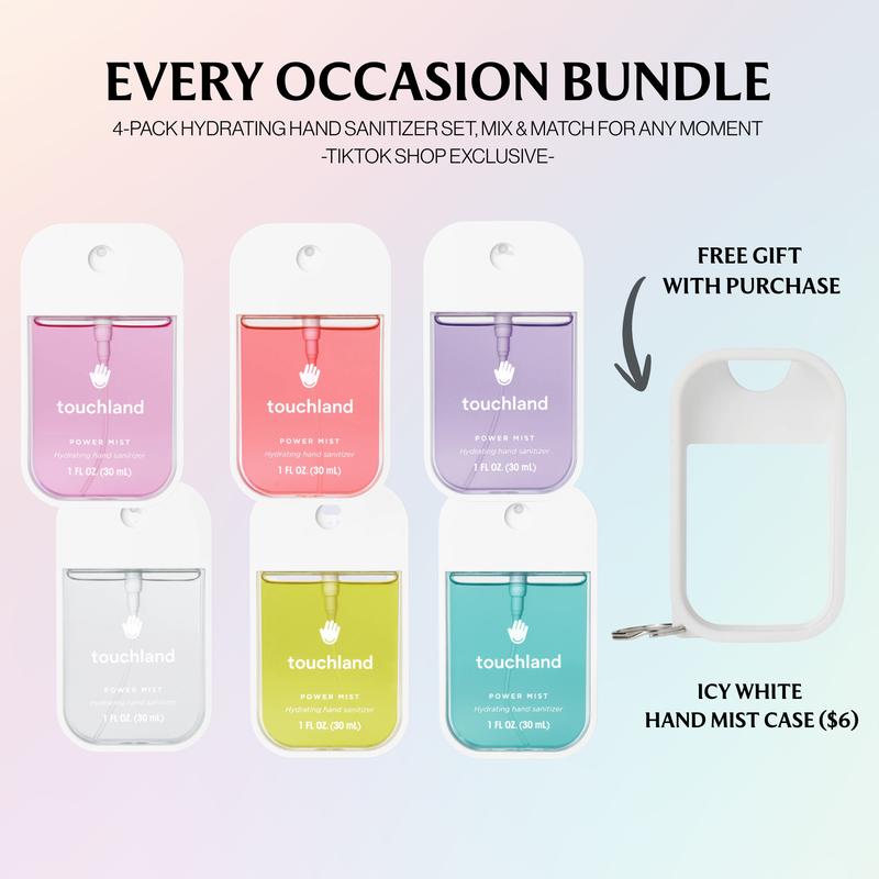 Touchland Every Occasion Bundle, 4-Pack Hydrating Hand Sanitizer Collection, Mix & Match for Any Moment