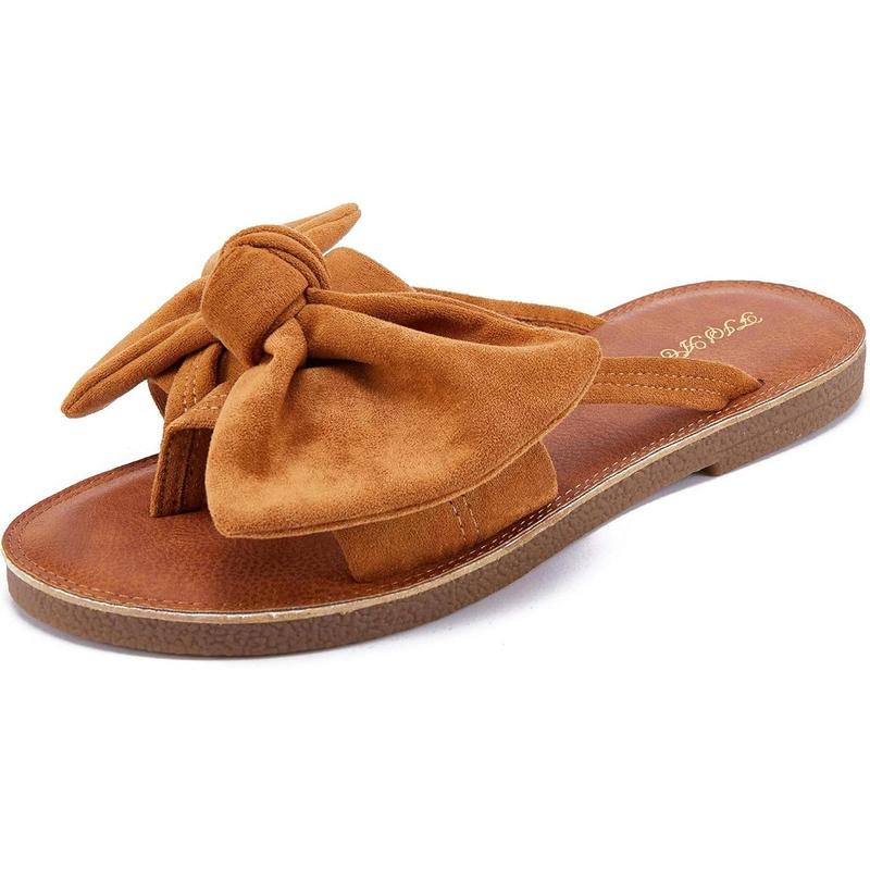Coutgo Women's Sandals - Ring Toe, Strappy Gladiator Flat Slip-On Flip Flops, Slide Sandals for Summer, Lightweight Comfortable Walking Footwear, Women Sandals