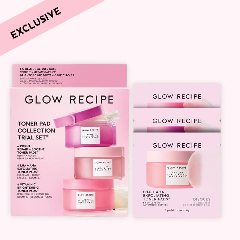 Glow Recipe Watermelon AHA Exfoliating Toner Pads Boxed Travel Kit - 0.1oz, Travel-Friendly, Gentle, Brightening, Unscented Korean Skincare for All Skin Types, Redness-Reducing, Skin Repair, Exfoliate